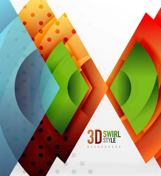Objetos de efeito 3D de redemoinho e onda, design vetorial de modelo abstrato —  Vetores de Stock