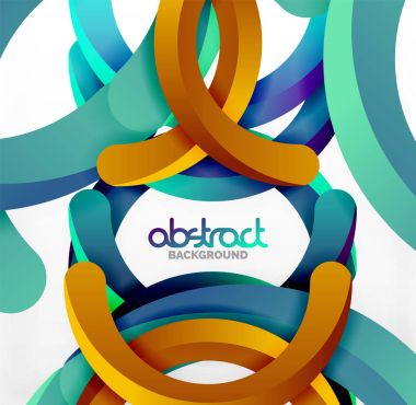 Modern 3d geometrik tarzı arka kemer dairesel çizgiler