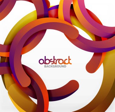 Modern 3d geometrik tarzı arka kemer dairesel çizgiler