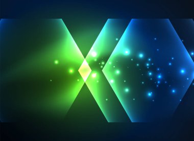 Arka plan Techno parlak cam altıgen yanarak bahislerin doğru vektör