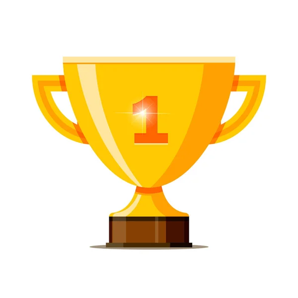 Vector golden trophy icon — Stock Vector