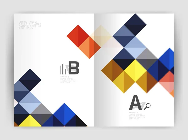 Moderna minimalistiska geometriska kvadratiska business broschyr mall — Stock vektor