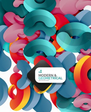 Beyaz renk geometrik yuvarlak şekiller