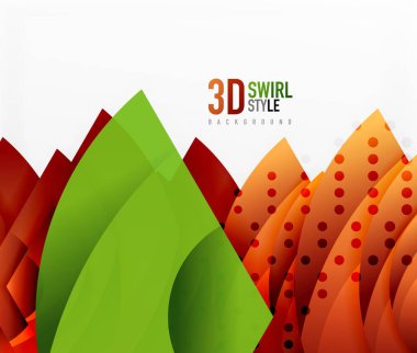 Girdap ve 3d efekti nesneleri, soyut şablon vektör tasarımı dalga