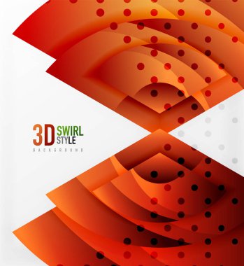 Girdap ve 3d efekti nesneleri, soyut şablon vektör tasarımı dalga