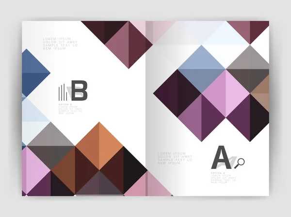 Náměstí výroční zpráva brožura a4 tisk šablony — Stockový vektor