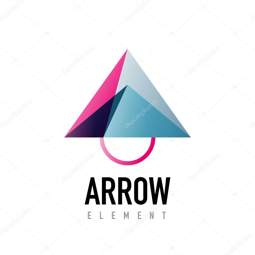 Vector arrow geometric design logo, abstract modern logotype