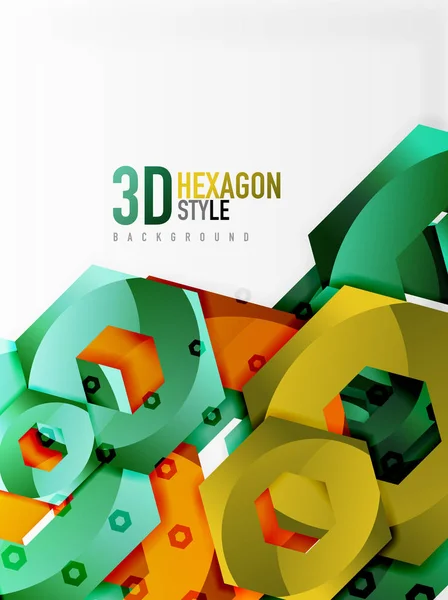 Vector 3d hexágono fondo — Vector de stock