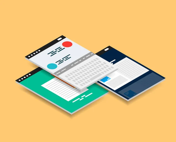 Vector isometrisk mobilapp ui designkoncept — Stock vektor