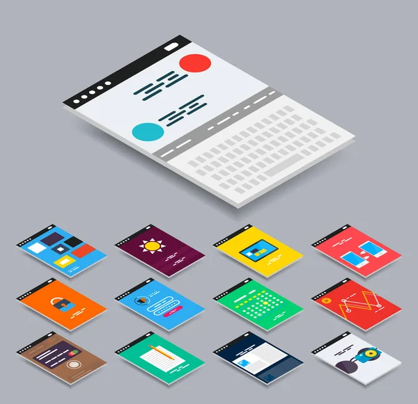 矢量等距的移动应用程序 ui 设计概念 — 图库矢量图片