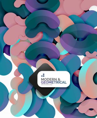 Beyaz renk geometrik yuvarlak şekiller