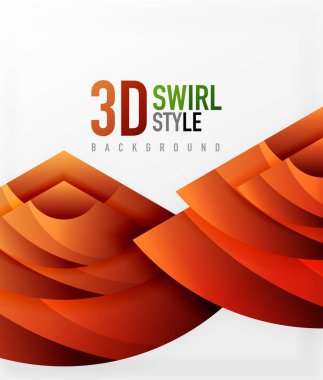 Girdap ve 3d efekti nesneleri, soyut şablon vektör tasarımı dalga