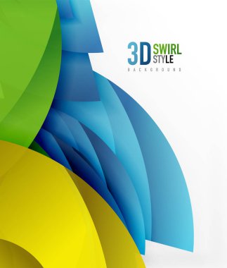 Girdap ve 3d efekti nesneleri, soyut şablon vektör tasarımı dalga