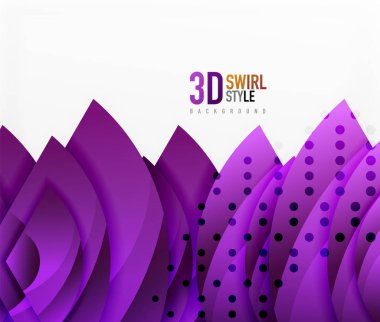 Girdap ve 3d efekti nesneleri, soyut şablon vektör tasarımı dalga