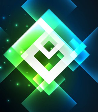 Kareler ve parlak parlayan etkileri koyu arka plan tasarımı