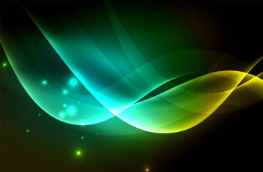 Karanlıkta parlayan dumanlı dalgalar