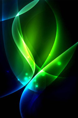 Karanlıkta parlayan dumanlı dalgalar