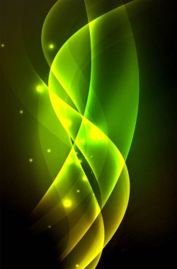 Karanlıkta parlayan dumanlı dalgalar