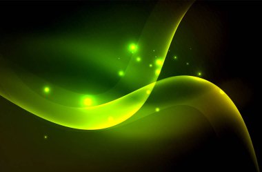 Karanlıkta parlayan dumanlı dalgalar