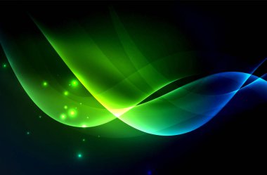 Karanlıkta parlayan dumanlı dalgalar