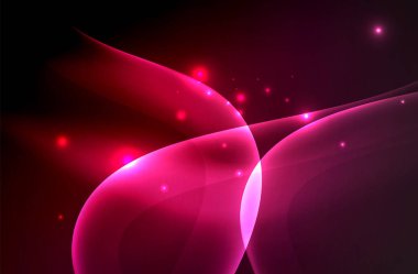 Karanlıkta parlayan dumanlı dalgalar