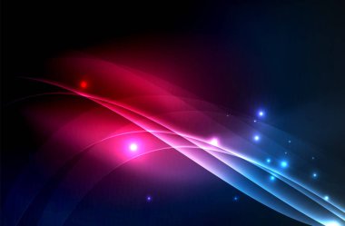 Karanlıkta parlayan dumanlı dalgalar