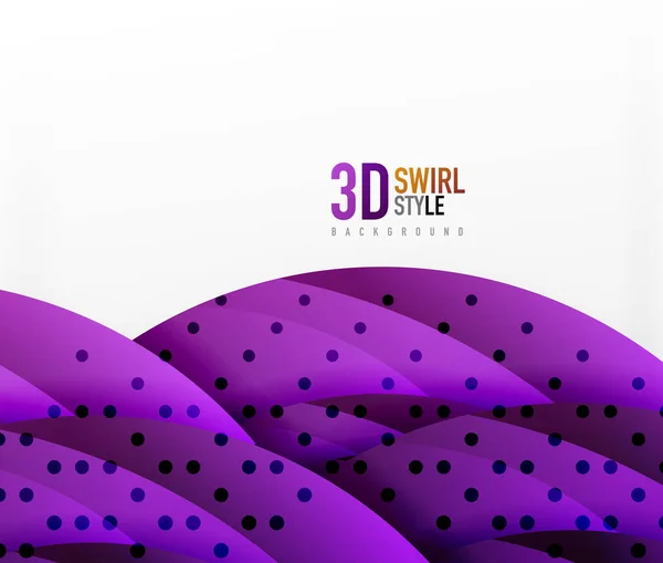Wirbel und Welle 3D-Effekt Objekte, abstrakte Vorlage Vektor-Design — Stockvektor