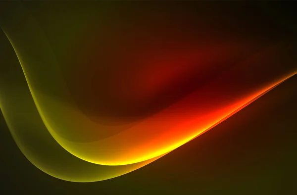 Karanlıkta parlayan dumanlı dalgalar — Stok Vektör