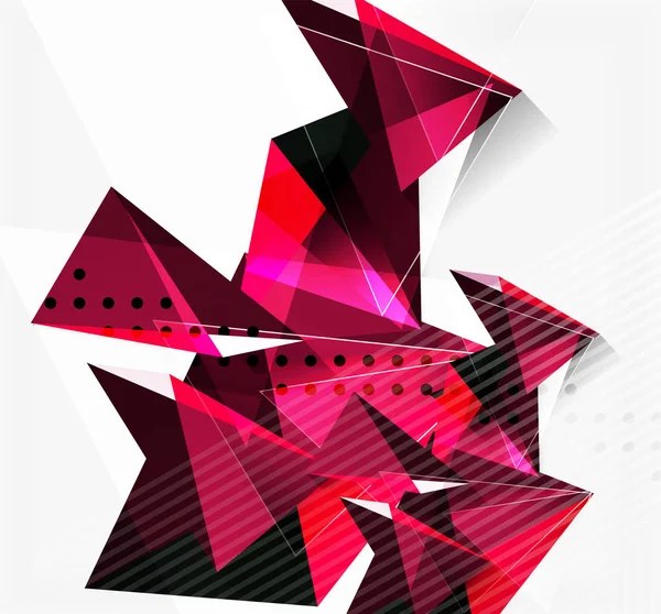 3D driehoeken en piramides, abstracte geometrische vector — Stockvector