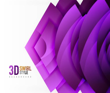 Girdap ve 3d efekti nesneleri, soyut şablon vektör tasarımı dalga