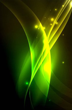 Karanlıkta parlayan dumanlı dalgalar