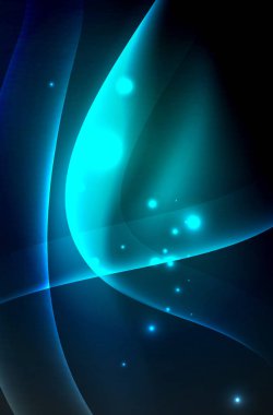 Karanlıkta parlayan dumanlı dalgalar