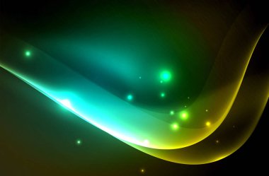 Karanlıkta parlayan dumanlı dalgalar