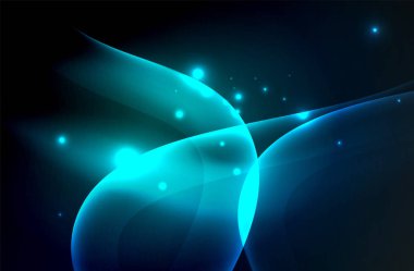 Karanlıkta parlayan dumanlı dalgalar