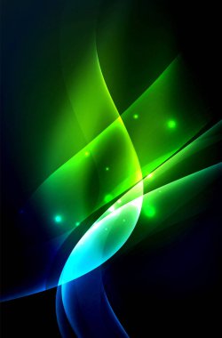 Karanlıkta parlayan dumanlı dalgalar