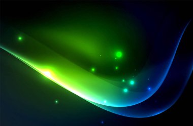 Karanlıkta parlayan dumanlı dalgalar