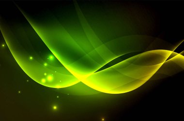 Karanlıkta parlayan dumanlı dalgalar