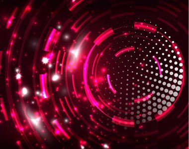 Neon Çemberleri Soyut Arkaplan