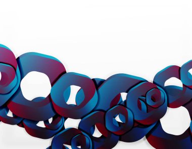 Zincir şekiller veya altıgen yanarak bahislerin doğru beyaz geometrik soyut arka plan,