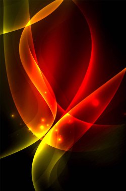 Karanlıkta parlayan dumanlı dalgalar