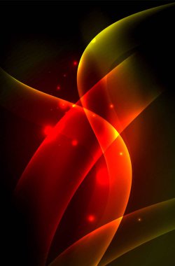 Karanlıkta parlayan dumanlı dalgalar