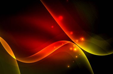 Karanlıkta parlayan dumanlı dalgalar