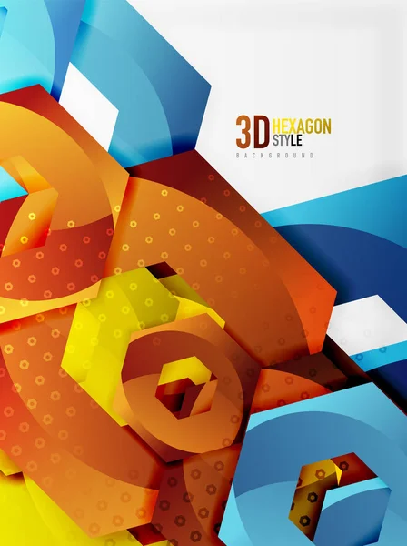 Vector 3d hexágono fondo — Vector de stock