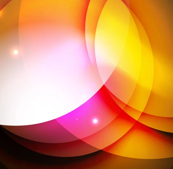 Перекрывающиеся круги на светящемся абстрактном фоне — стоковый вектор