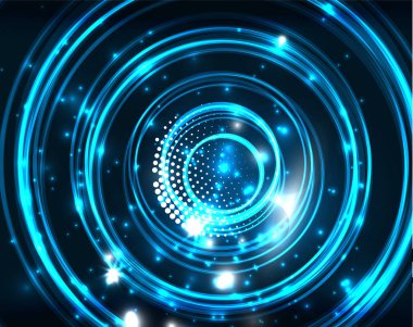 Neon Çemberleri Soyut Arkaplan