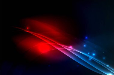 Karanlıkta parlayan dumanlı dalgalar