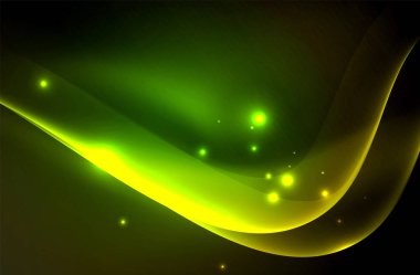 Karanlıkta parlayan dumanlı dalgalar