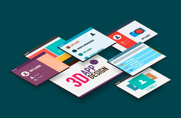 Isometric app concept — Stock Vector