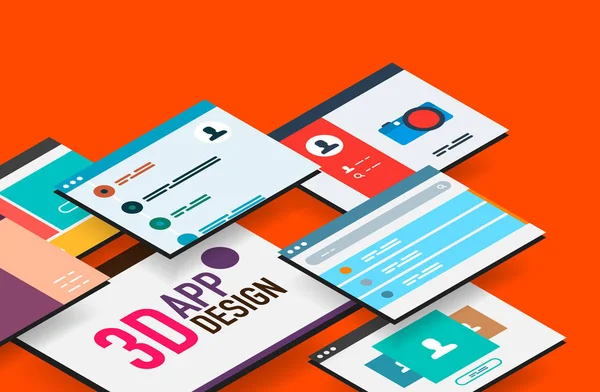 Isometric app concept — Stock Vector