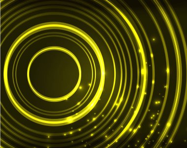 Neon Çemberleri Soyut Arkaplan